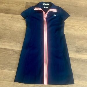 Lacoste Navy Mini Dress with Red-White Stripe Detail